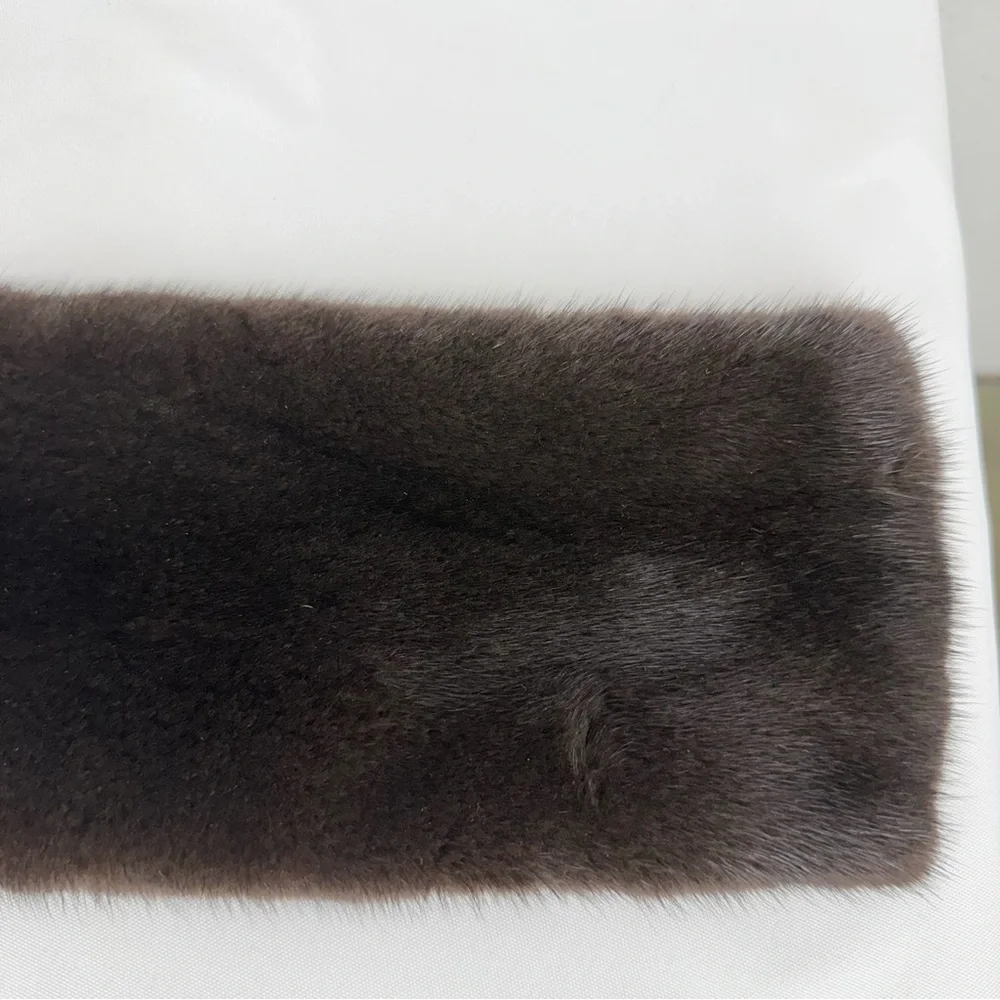 J. Mendel Brown Mink Scarf 4.5 x 38”